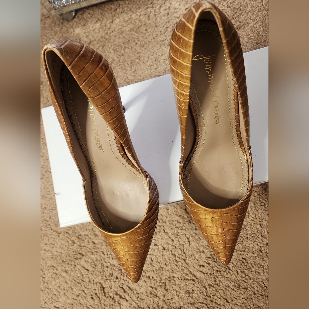 Brown Crocodile Pattern Heels - image 4